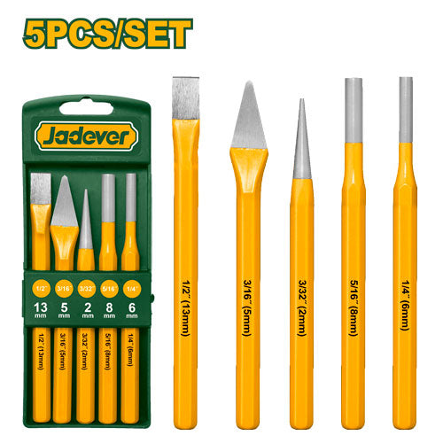 JADEVER 5‑Piece Cold Chisel & Punch Set