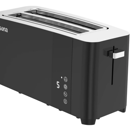 Sona Toaster 1400W 4 Slices With 7 Roasting Levels And Touch Control Black