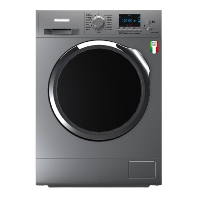 IT Wash 10kg Front Load Washing Machine – Silver with Black Door