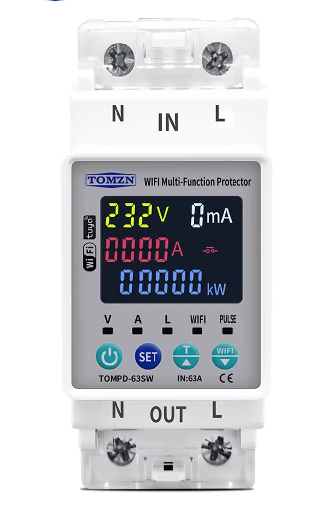 Tomzn - WIFI Smart Circuit Breaker With Metering  - 2P 63A