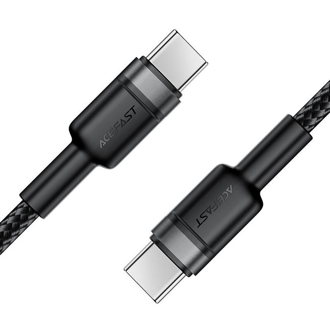 Acefast C6-03 USB-C to USB-C Fast Charging Data Cable (1.2m), 60W PD Charging, Durable High-Density Braided Nylon Sync & Charge Cable - Black