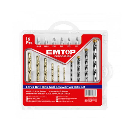 طقم ريش ومفكات (16PCS) من EMTOP 
