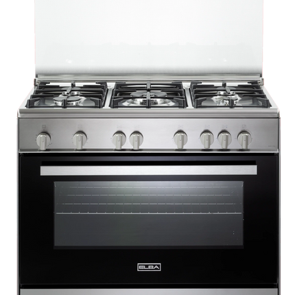 Elba Gas Cooker 90 cm Stainless Steel Cast iron pan supports 5 gas burners Full Safety