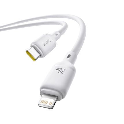 كابل باسوس سيلكي (Baseus Silky Series) للشحن السريع - من USB-C إلى iPhone - قوة 20 واط - ملمس سيليكون ناعم - مقاوم للتشابك - طول 1 متر