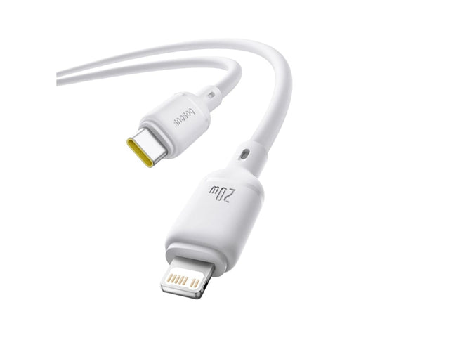 كابل باسوس سيلكي (Baseus Silky Series) للشحن السريع - من USB-C إلى iPhone - قوة 20 واط - ملمس سيليكون ناعم - مقاوم للتشابك - طول 1 متر