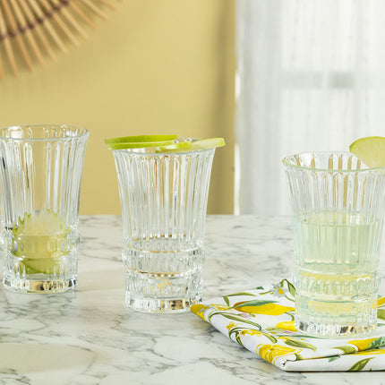 Evonna 4-Piece Beverage Glass Set with Sculpted Curves