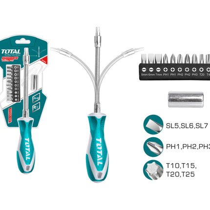 Total THT250FL1206 | 12-Piece Flexible Shaft Screwdriver Set