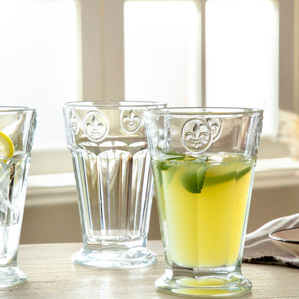 Florentine 4-Piece Embossed Beverage Glass Set