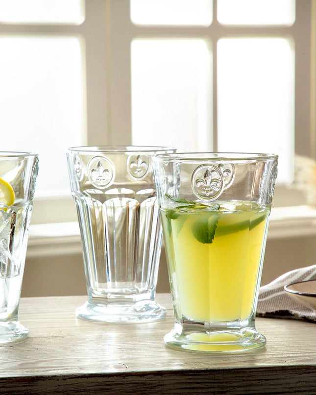 Florentine 4-Piece Embossed Beverage Glass Set