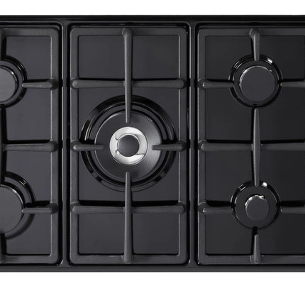 Elba Gas Hob Built-In 5 Burners 90 cm Black Cast Iron Grid