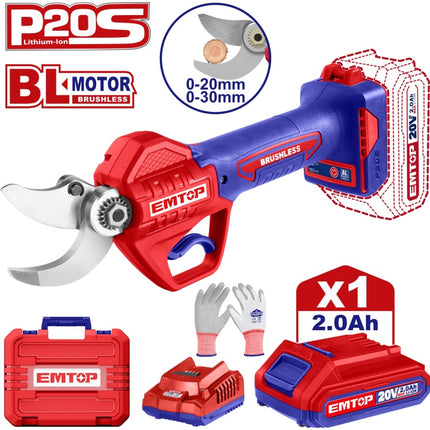 EMTOP ELSL203051 20V Cordless Gauge Straight Shear

