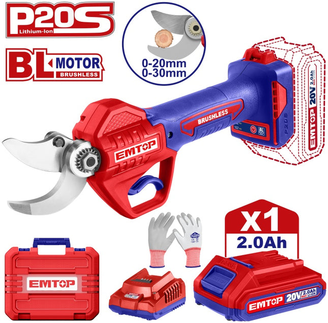 EMTOP ELSL203051 20V Cordless Gauge Straight Shear

