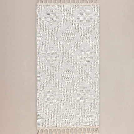 Rayford Fringed Carpet in Bone - Contemporary Luxury