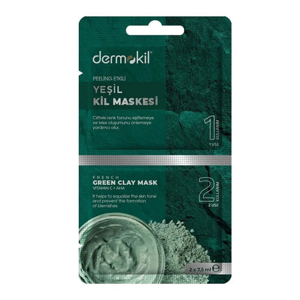 DERMOKIL Green Clay Peeling Mask 7.5ml Sachet