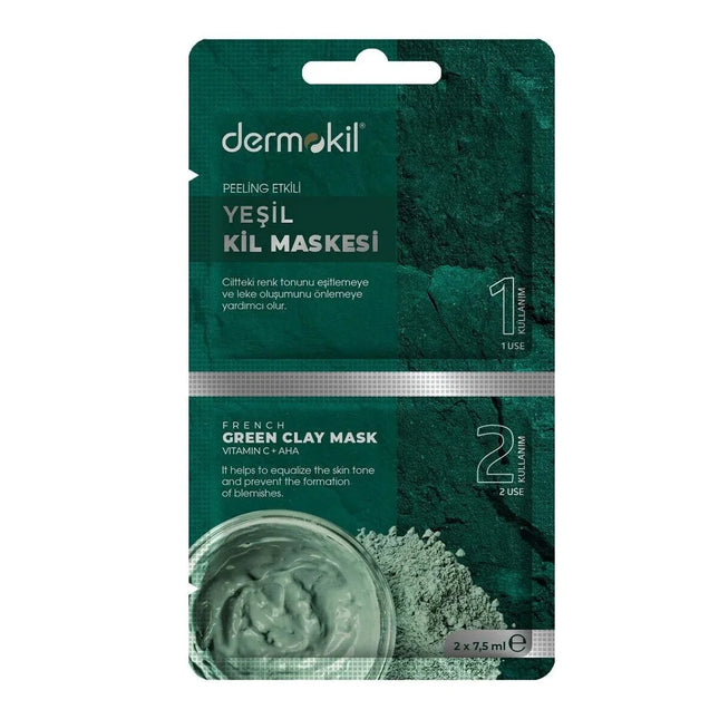 DERMOKIL Green Clay Peeling Mask 7.5ml Sachet