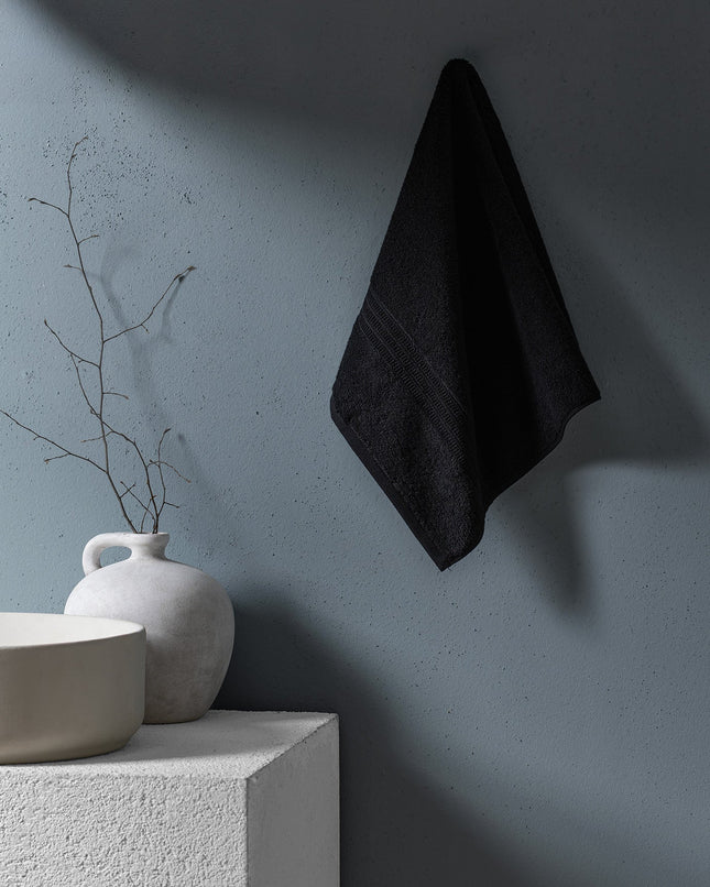 Cerline 100% Cotton Face Towel - Deep Black Premium