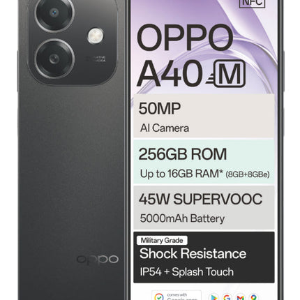 Oppo A40m | 6.5" HD+ Display | 5000mAh Battery - Black