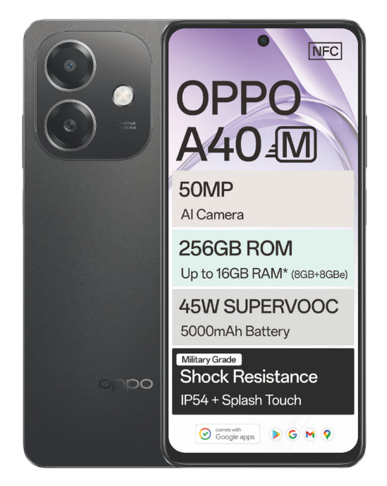 هاتف Oppo A40m | شاشة 6.5 HD+ | بطارية 5000mAh - أسود هاتف Oppo A40m | شاشة 6.5 HD+ | بطارية 5000mAh - أسود
