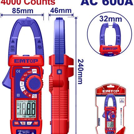 EMTOP EDMR766001  – 600A Digital Clamp Meter