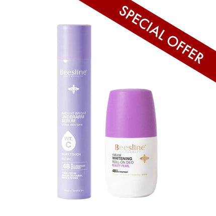 Beesline Beauty Pearl Underarm Serum Spray & Roll-On Duo
