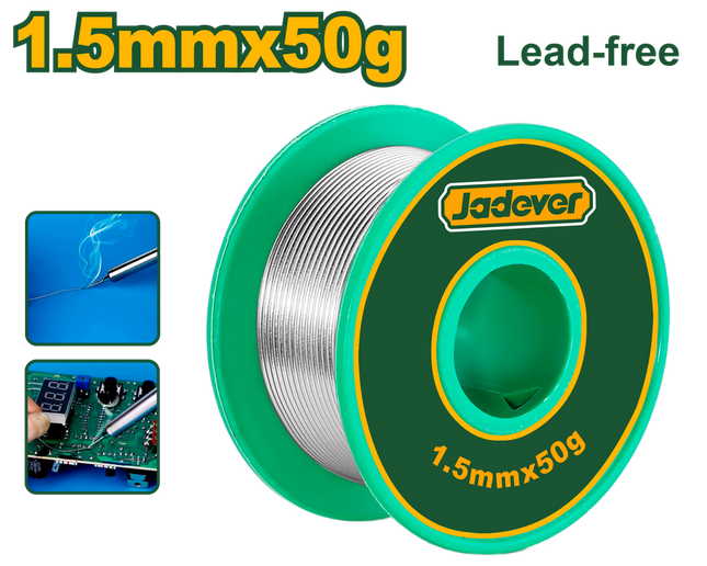  Jadever Lead‑Free Solder Wire 1.5 mm (99.3% Sn)