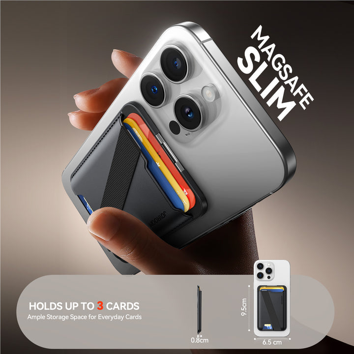 محفظة بطاقات وحامل هاتف مغناطيسي جوي رووم (Joyroom) موديل JR-ZS432 - تدعم MagSafe - جلد فاخر - مغناطيس N52 قوي - زوايا عرض قابلة للتعديل - لون أسود محفظة بطاقات وحامل هاتف مغناطيسي جوي رووم (Joyroom) موديل JR-ZS432 - تدعم MagSafe - جلد فاخر - مغناطيس N52 قوي - زوايا عرض قابلة للتعديل - لون أسود