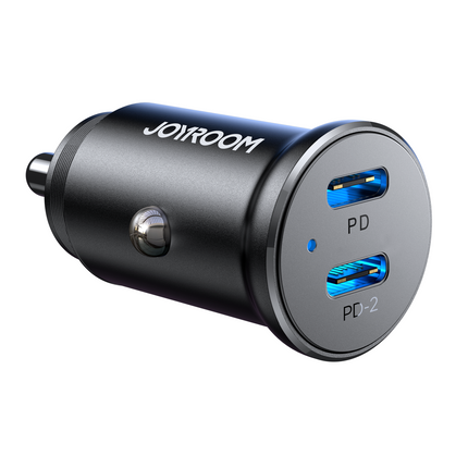 30W 2C Mini Metal Car Charger
