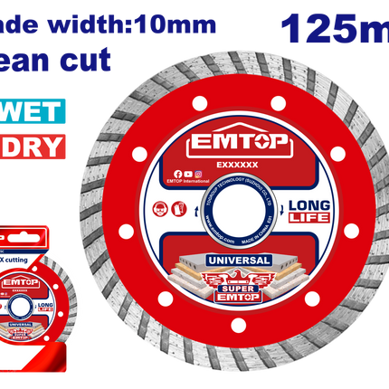 EMTOP Diamond Cutting Disc-Turbo Wet/Dry