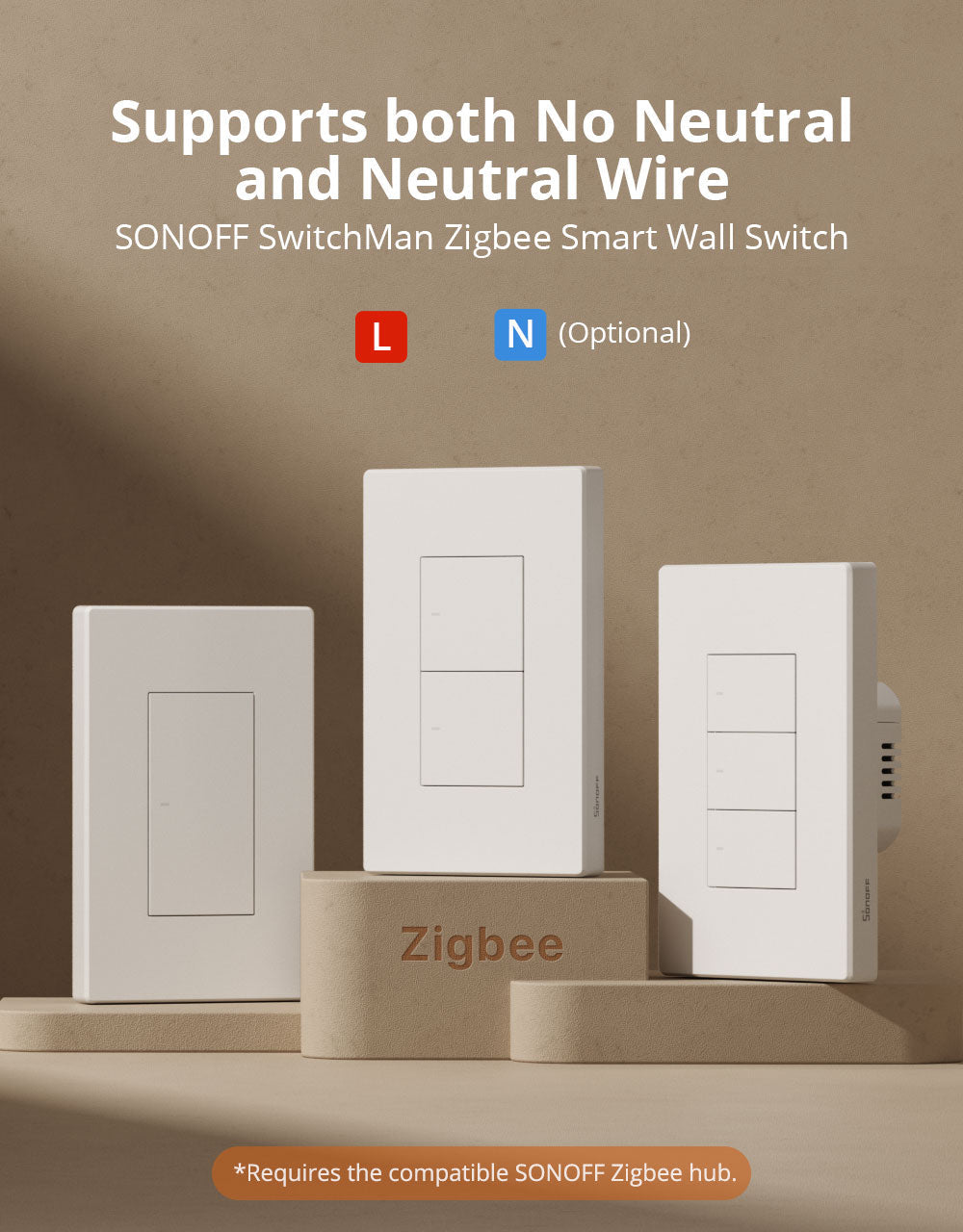 مفتاح جداري ذكي ZBM5 SwitchMan بتقنية Zigbee (مفتاح واحد، مقاس 120) مفتاح جداري ذكي ZBM5 SwitchMan بتقنية Zigbee (مفتاح واحد، مقاس 120)