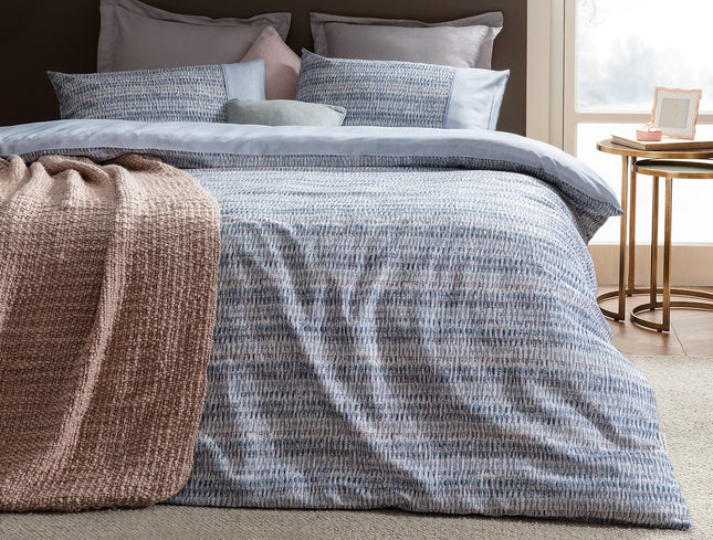 Pansy Coco Crepe Floral Duvet Cover Set - Blue