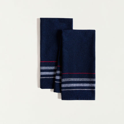 Brigitte Navy Tea Towel Set - 2 Piece Kitchen Towels