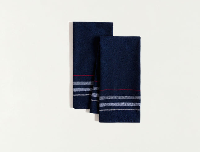 Brigitte Navy Tea Towel Set - 2 Piece Kitchen Towels