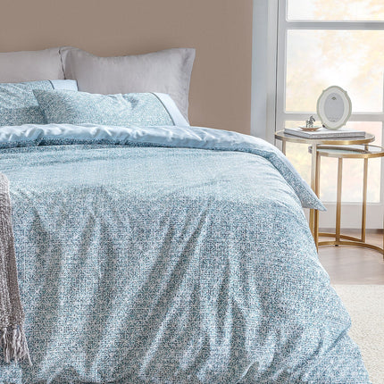 Astrid Double Crep Printed Duvet Cover Set Turquoise