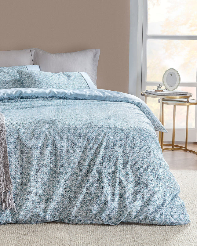 Astrid Double Crep Printed Duvet Cover Set Turquoise