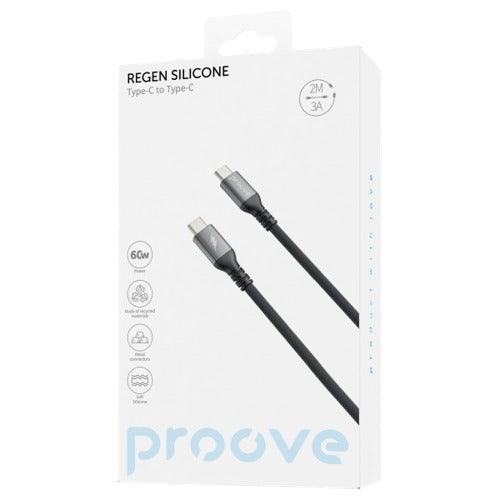 كابل Proove ReGen Silicone - Type-C إلى Type-C بقوة 60 واط (2 متر) كابل Proove ReGen Silicone - Type-C إلى Type-C بقوة 60 واط (2 متر)