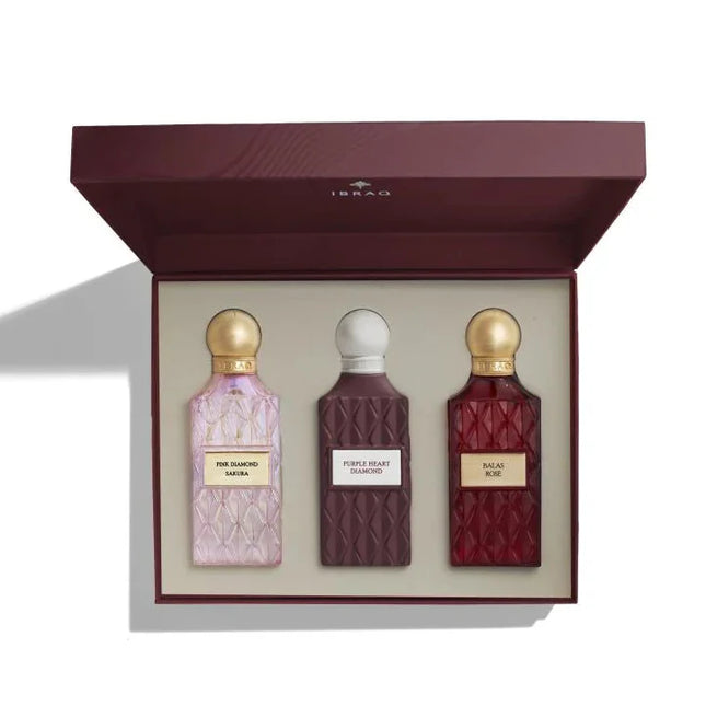 Ibraheem Al.Qurashi Diamond Collection Maroon Gift Set