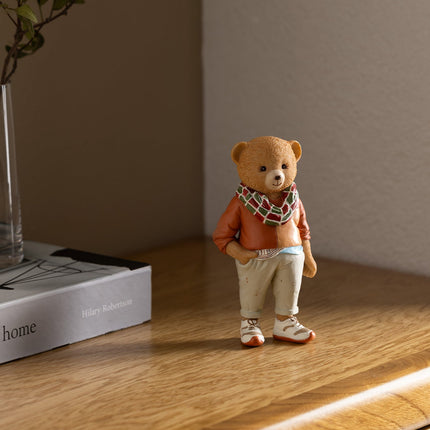 Pour Bear Figurine Salmon – Modern Home Décor Sculpture