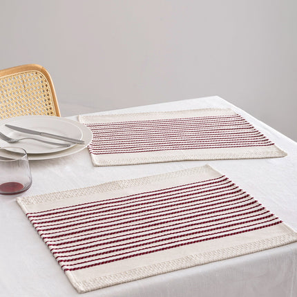 Ronnet Beige/Red American Service Set - 2 Pieces