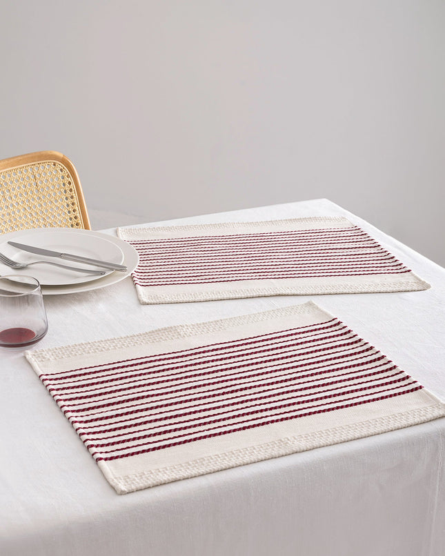 Ronnet Beige/Red American Service Set - 2 Pieces