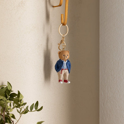 Simon Bear Keychain Navy Beige Stylish Accessory