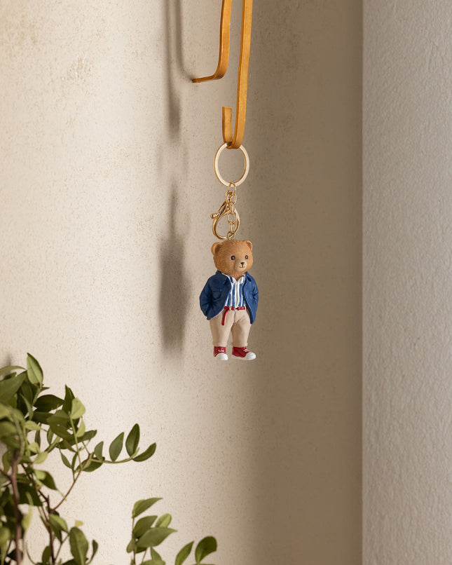 Simon Bear Keychain Navy Beige Stylish Accessory