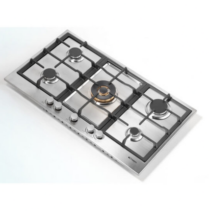 طباخ غاز مدمج (بلت إن) كونتي 90 سم 5 شعلات مناصب حديد زهر (HGF 95B009 IX)