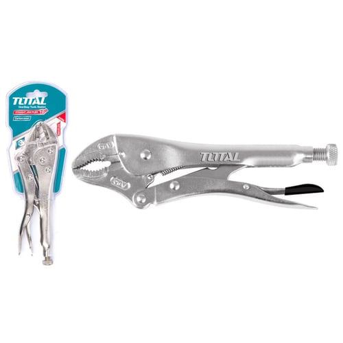 Total  THT191005 Straight Jaw Lock Plier 10" Heavy Duty with Bent Nose