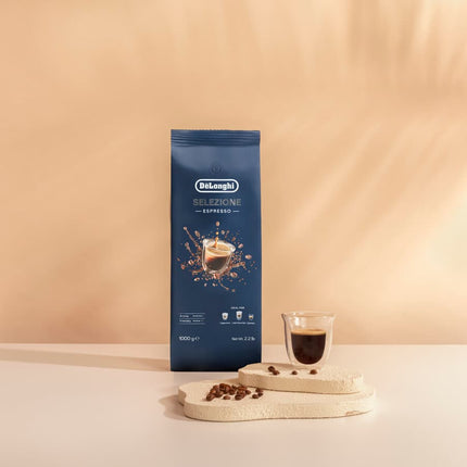 De'Longhi Selezione Espresso Coffee Beans - 1kg - Medium Roast - 70% Arabica & 30% Robusta Blend - Sweet & Fruity Notes with Ginger and Flowers - Model DLSC617