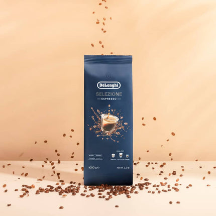 De'Longhi Selezione Espresso Coffee Beans - 1kg - Medium Roast - 70% Arabica & 30% Robusta Blend - Sweet & Fruity Notes with Ginger and Flowers - Model DLSC617
