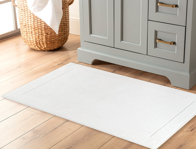 Paul White Cotton Foot Towel for Bathroom