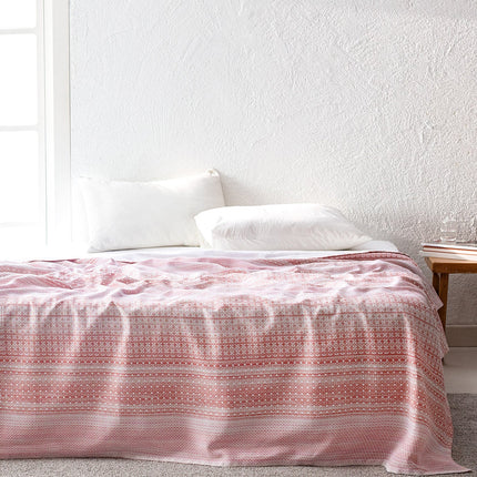 Niort Double Cotton Printed Coverlet in Powder