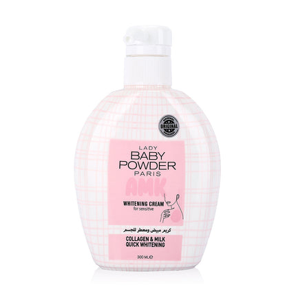 Lady Baby Powder AMK Collagen & Milk Whitening Cream 300ml