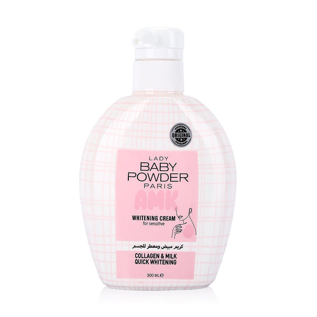 Lady Baby Powder AMK Collagen & Milk Whitening Cream 300ml