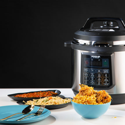 2498 Arshia Multifunctional Digital Stainless Steel Pressure Cooker 8 Litre Non-Stick
